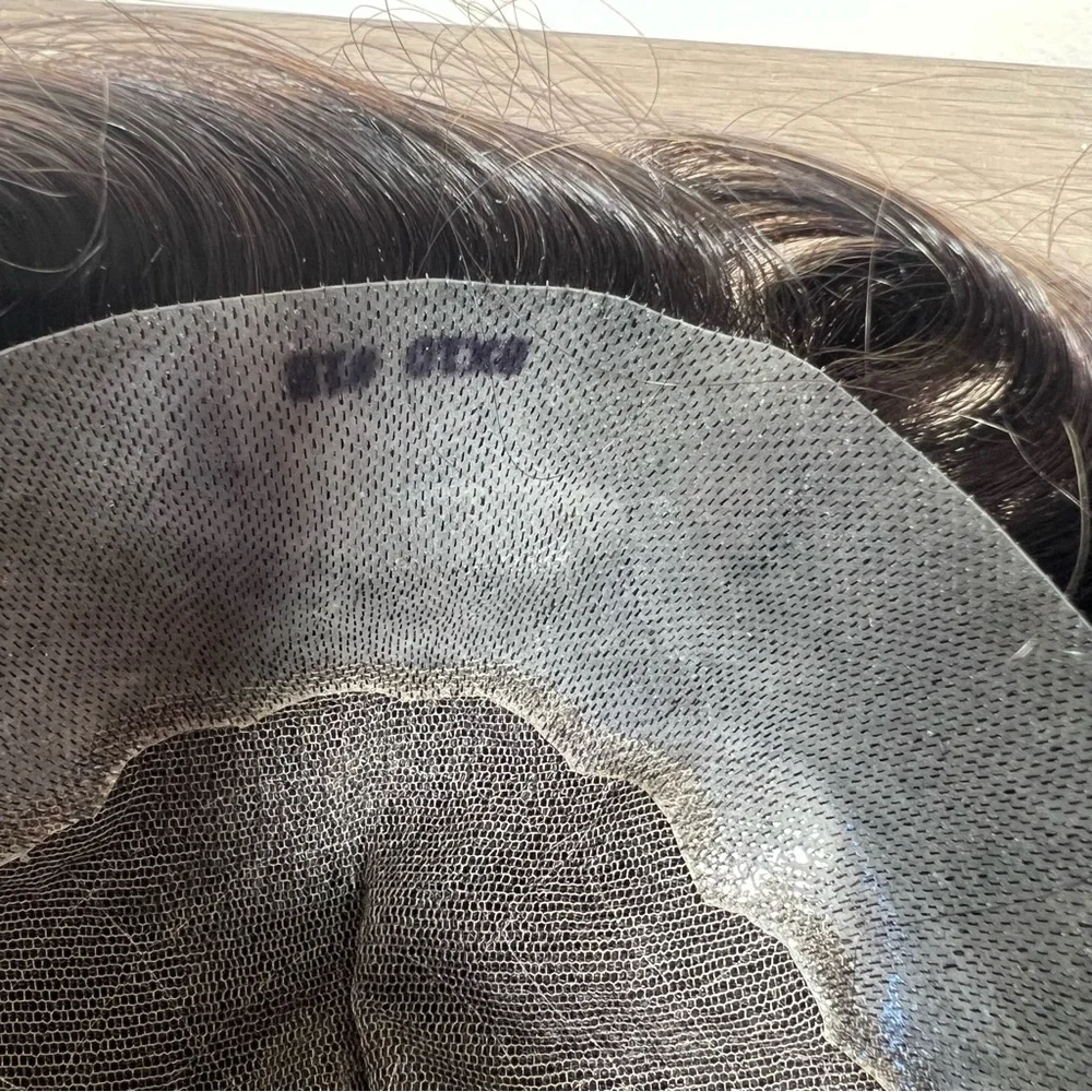 Off Black Human Hair 8x10 Natural Wave French Lace Toupee Hair Unit